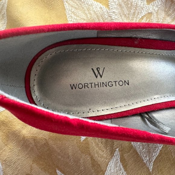 Worthington Danika Red Suede Kitten Heels Size 10M - Picture 3 of 6